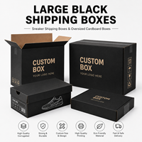 Boîtes d'expédition en carton noir mat sur mesure, format B Flute, grandes dimensions, pour palettes de maquillage haut de gamme