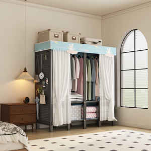 Armoire portable pliable avec panneau perforé, armoire à vêtements, armoire à vêtements pour bébé, organisateur d'armoire - Product Image 2