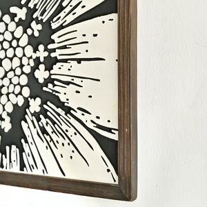 Décoration murale rectangulaire rustique en bois sculpté, motif paysager, artisanat d'art printanier - Product Image 6