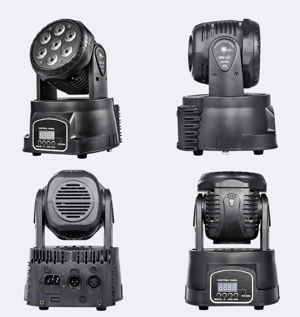 7x10W DMX512 RGBW Mini Wash Laser LED Moving Head Light for Stage Party Room Bar DJ Disco Club