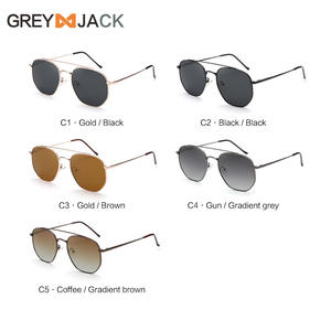 Lunettes de soleil aviateur pour homme Grey Jack, monture métallique, UV400, polarisées, pour la conduite et la pêche, type 3, pare-soleil - Product Image 1