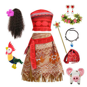 Disfraz de Dos Piezas de la Serie Aventura Oceánica, Falda Hula de Moana, Traje de Cosplay de <span class=keywords><strong>Anime</strong></span>, Chaleco de Moana, Collar, Peluca, Traje de Falda Hula - Product Image 2