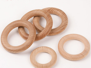 Ecológico Grabado Log Color Haya Anillo de madera Bolso Bebé Molar Juguete - Product Image 2