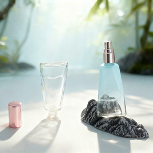 Irregular Portable Gradient Blue Toothpaste Shape Perfume Glass <b>Bottle</b> 10ml Crimp Mini Empty Perfume <b>Bottle</b> with Spray - Product Image 1