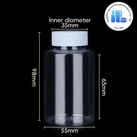 Bouteille en PET de 150 ml en gros avec couvercle, bouteille en plastique transparente de qualité alimentaire pour capsules, pilules, médicaments, bouteille en plastique de plusieurs tailles
