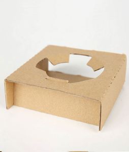 Bandeja Portavasos Desechable de Papel Kraft Ecológico de Alta Calidad, Portabebidas para Llevar, para Cafetería, con Logotipo Personalizado - Product Image 1