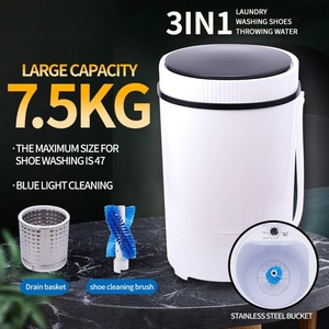 Lavadora semiautomática pequeña de un solo cilindro con cubeta redonda grande para el hogar, lavadora de zapatos - Product Image 1