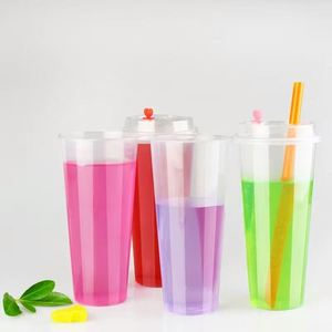 Vaso de Plástico Transparente con Logotipo Personalizado, 16oz 24oz 32oz, Vaso Desechable Transparente para Smoothies, Vaso de PP para Té con Leche Boba, para Café Frío o Caliente - Product Image 2