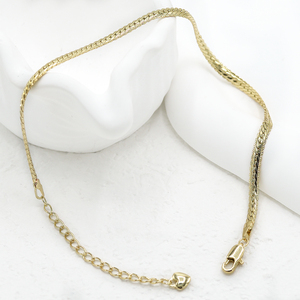 Trendy 14k Gold Plated Snake Link Chains Geometric <strong>Pattern</strong> <strong>Anklet</strong> Jewelry with Brass Material for Women Gift - Product Image 5
