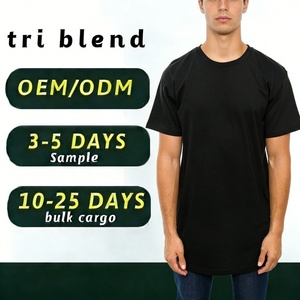 Yingtenid 定制印花三混纺面料 T 恤 50% 涤纶 25% 棉 25% 粘胶 T 恤 三混纺 T 恤定制设计 - Product Image 1