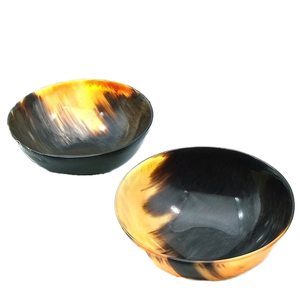 Cuerno de búfalo indio ecológico Artesanía Forma redonda Color natural Cuenco pulido Tamaños personalizados disponibles - Product Image 1