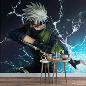 Carta da Parati 3D Anime <span class=keywords><strong>Hatake</strong></span> <span class=keywords><strong>Kakashi</strong></span> Lightning, Adesiva, Impermeabile, Moderna, in Seta, Dimensioni Personalizzabili, Decorazione Murale per Bagno - Product Image 2