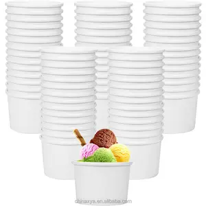 Gobelets, coupes et <span class=keywords><strong>cornets</strong></span> à <span class=keywords><strong>glace</strong></span> jetables en papier compostable à paroi simple avec couvercle en PET, capacité <span class=keywords><strong>de</strong></span> 3 oz - Product Image 1