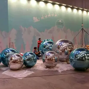 customized inflatable Christmas decoration big hanging mirror ball,giant reflective mirror ball