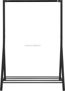 Porte-vêtements en métal robuste avec <span class=keywords><strong>étagère</strong></span> de rangement pour chaussures - Product Image 2