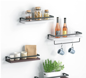 Étagère flottante multifonctionnelle en bois Rectangle Cloison <span class=keywords><strong>de</strong></span> rangement murale pour salle <span class=keywords><strong>de</strong></span> bain <span class=keywords><strong>Cuisine</strong></span> Salon Utilisation pour articles divers - Product Image 5