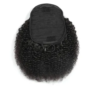 Coletas de cabello humano Afro rizado 4B-4C para mujeres negras, venta al por mayor