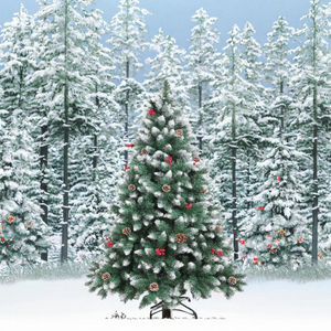 Đứng Cây giáng sinh nhân tạo với hiệu ứng tuyết nón thông quả mọng đỏ thân thiện với môi trang trí lễ hội - Product Image 2