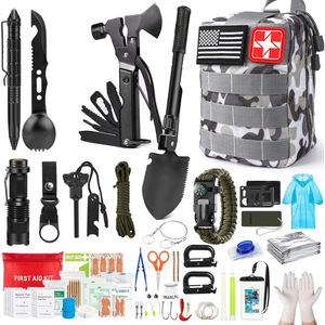 Kit d'outils de survie en plein air, équipement d'urgence multifonctionnel avec matériel de premiers secours et de camping, en nylon imperméable, 15x10x20cm - Product Image 1