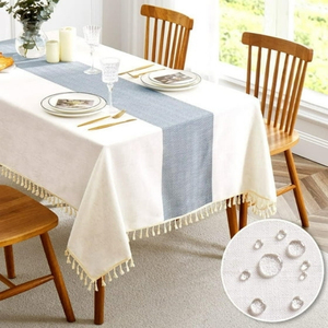100% Cotton Linen or Poly-Cotton <b>Tablecloth</b> Multi-Colored Embroidery <b>Vintage</b> & Modern Designs Custom Logo Wholesale Manufacturer - Product Image 5