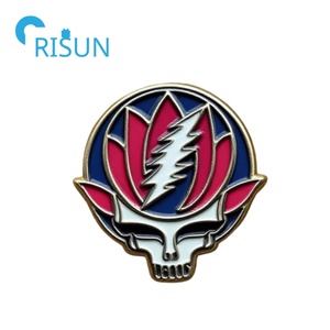 Fabricación personalizada Metal Grateful Dead Hat Pins Broche Roba tu cara Logo Solapa Pin Grateful Dead <span class=keywords><strong>Bolt</strong></span> Logo Pins Insignias - Product Image 3