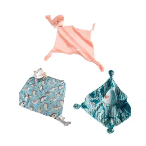 시본 상어 매듭 사랑 보안 담요 봉제 인형 동물 보안 담요 유아 및 아기를위한 프리미엄 보육 담요