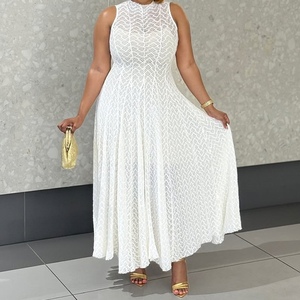 Vestidos Blancos de Encaje Ajustados sin Mangas con Cuello Redondo Elegantes para Mujer, Nueva Llegada, Moda - Product Image 5