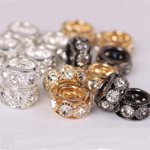 ลูกปัดโลหะชุบทอง 18k ขนาด 10/12 มม. ประดับเพชรซิคอน สำหรับทำสร้อยคอ DIY และเครื่องประดับ - Product Image 2