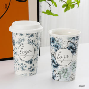 Mug en céramique personnalisable à double paroi isolé avec couvercle, cadeau pour entreprise - Product Image 2