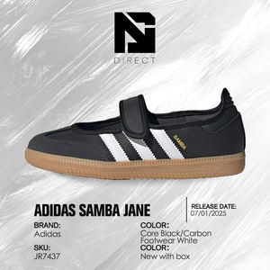 Zapatillas Retro Premium Samba Jane J 'Black White Gum' para Mujer |   Zapatos Casuales de Diseñador con Tira de Velcro en Forma de T - Product Image 6