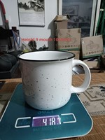 Venta al por mayor 350ml Taza de café clásica Logotipo personalizado Taza de esmalte