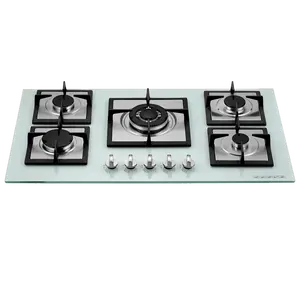 2024专业高品质厨房电器钢化玻璃燃气灶5燃烧器内置燃气灶