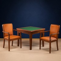 Meubles d'hôpital, table de jeu/de cartes carrée en bois massif avec plateau en feutre vert pour les centres de soins aux personnes âgées