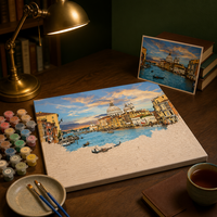 Kit de peinture par numéros Venise Grand Canal Santa Maria Della Salute DIY Acrylique Toile de lin Artisanat Loisirs Créatifs Cadeau Décoration Murale
