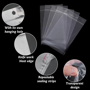 La bolsa autoadhesiva de plástico transparente con orificio para colgar se puede volver a sellar, adecuada para galletas, dulces, bolsas de regalo para embalaje de joyas - Product Image 3