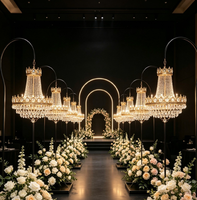 Support en fer demi-cercle pour lustre extérieur, décorations de mariage, fournisseur de centres de table