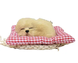 Shinning Led light Custom-Made Mini Medium And Large Size Available Plastic Moule With Fur Breathing Sleeping Dog