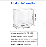 Boîte de présentation en acrylique PKMN pour ETB, épaisse, transparente comme du cristal, portable, écologique, fermeture sécurisée à 6 aimants, compatible avec la boîte de collection ETB