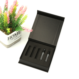Empty Customized Black Magnetic Gift Perfume Box For 5 vials