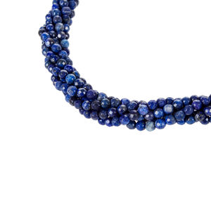 Collier torsadé à trois rangs avec pierres précieuses et lapis-lazuli, collier superposé tendance - Product Image 3