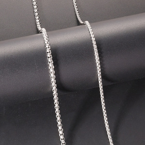 Collier carré en acier inoxydable avec perles pour femmes, en forme de U, cadeau, chaîne de bijoux tendance - Product Image 2