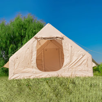 Carpa Inflable Grande para Acampar con Ventanas de Malla, Impermeable, Resistente al Viento, de Fácil Montaje, para Glamping Familiar al Aire Libre, Portátil