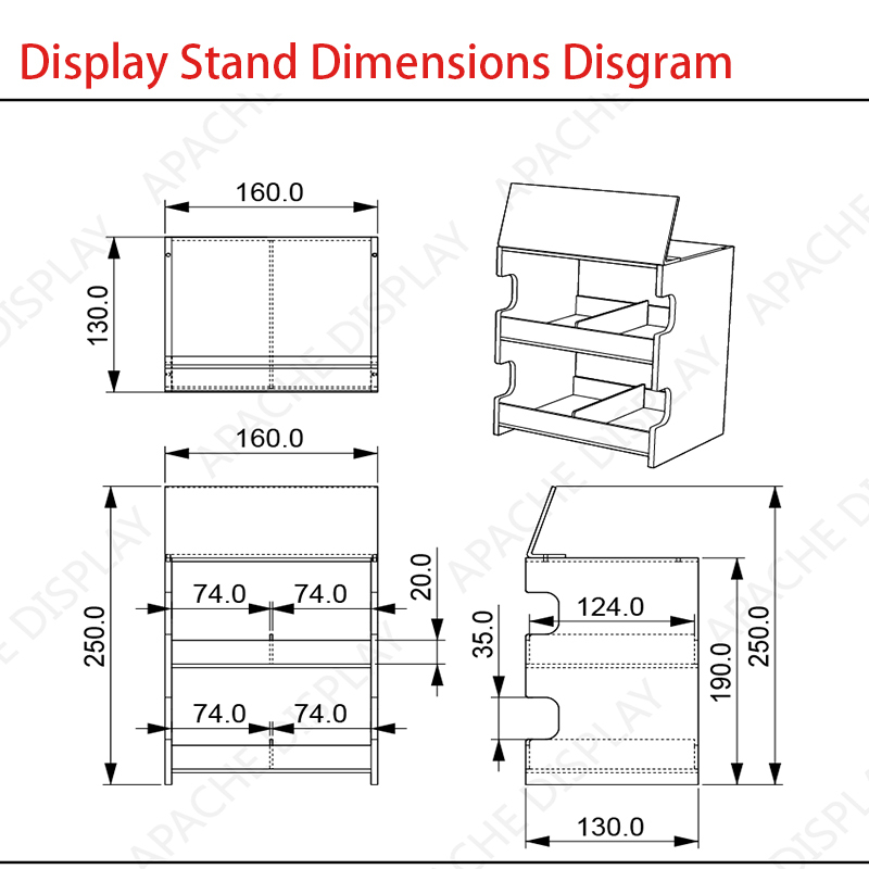 Apache Custom Light-Duty & Easy to Assemble PVC Counter Tobacco Display Racks for Retail & Smoke Shop — view 2