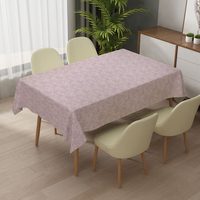 Nappe rectangulaire beige en PVC tissé à motif floral, jetable, imperméable, design moderne pour mariage, fête, banquet, usage domestique