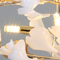 Lustre suspendu sculptural en céramique Art Déco, motif feuille de Ginkgo, style nordique moderne, pour salle à manger, salon, décoration intérieure