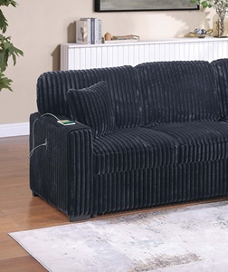 Divano Letto Sezionale Convertibile 2 Pezzi Stile Moderno con Tavolino Estraibile, Portabicchieri, Porta USB, Chaise Longue e Cuscini Abbinati, con Contenitore - Product Image 2