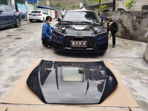 ZNDR Nouveau Capot en Fibre de Carbone Audi A5 S5 RS5 2017-2024 Auto-adhésif Style Transparent Amélioré - Product Image 6