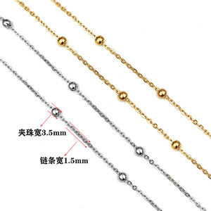 Gold Stainless Steel <b>Cross</b> Bead <b>Chain</b> 0.3 0.4mm Roll For Jewelry Making DIY Decorative <b>Chain</b> Components - Product Image 4