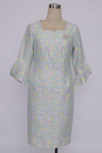 Vestido de Iglesia Elegante Floral de Poliéster Tejido Suave y Cómodo al por Mayor, Vestido Ocasional de Brocado para Mujer Tallas Grandes - Product Image 4