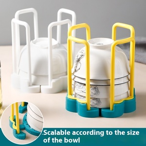 Thế Hệ Thứ Hai Hai Hai Tầng Có Thể Thu Vào Món Ăn Giá Nhà Bếp Nhựa Lưu Trữ Giá Với Hộp Đóng Gói Quay Có Thể Thu Vào Món Ăn Giá - Product Image 5